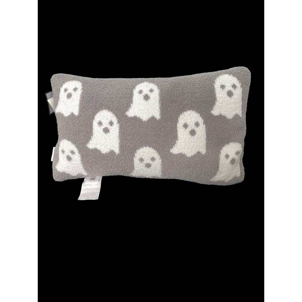 Storehouse Ghost Pillow Gray White Plush Rectangular Removable Cover New Tags